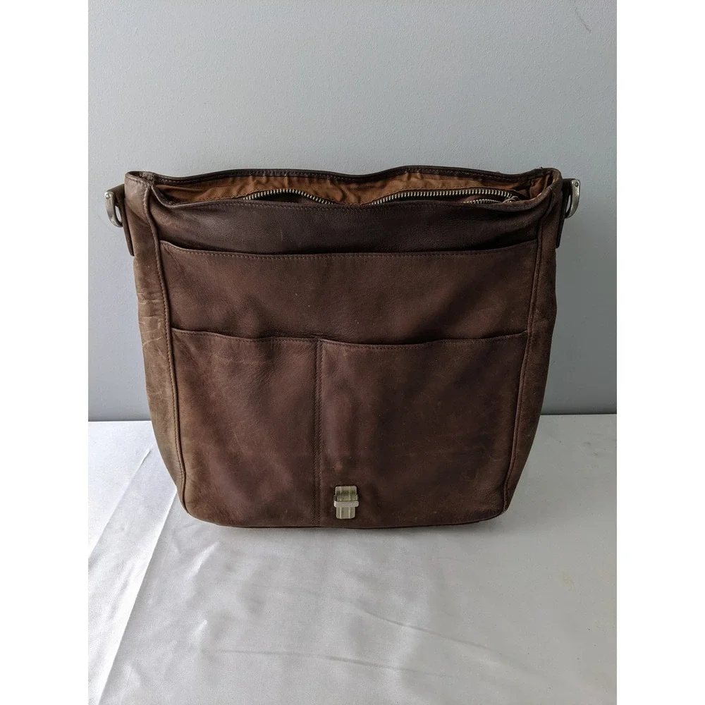 Coach Vintage Brown Leather Messenger Briefcase Bag 5217 NO STRAP FLAWS